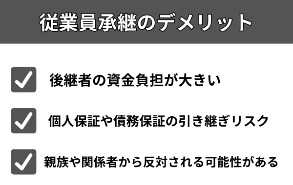 従業員承継のデメリット