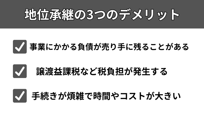 地位承継の3つのデメリットでわかる画像
