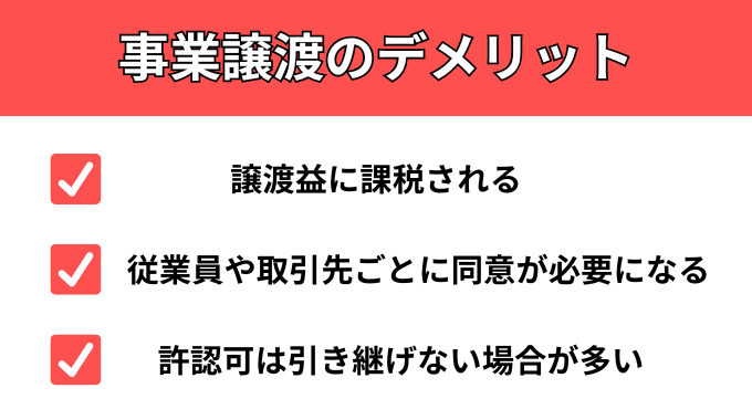 事業譲渡のデメリットが分かる画像