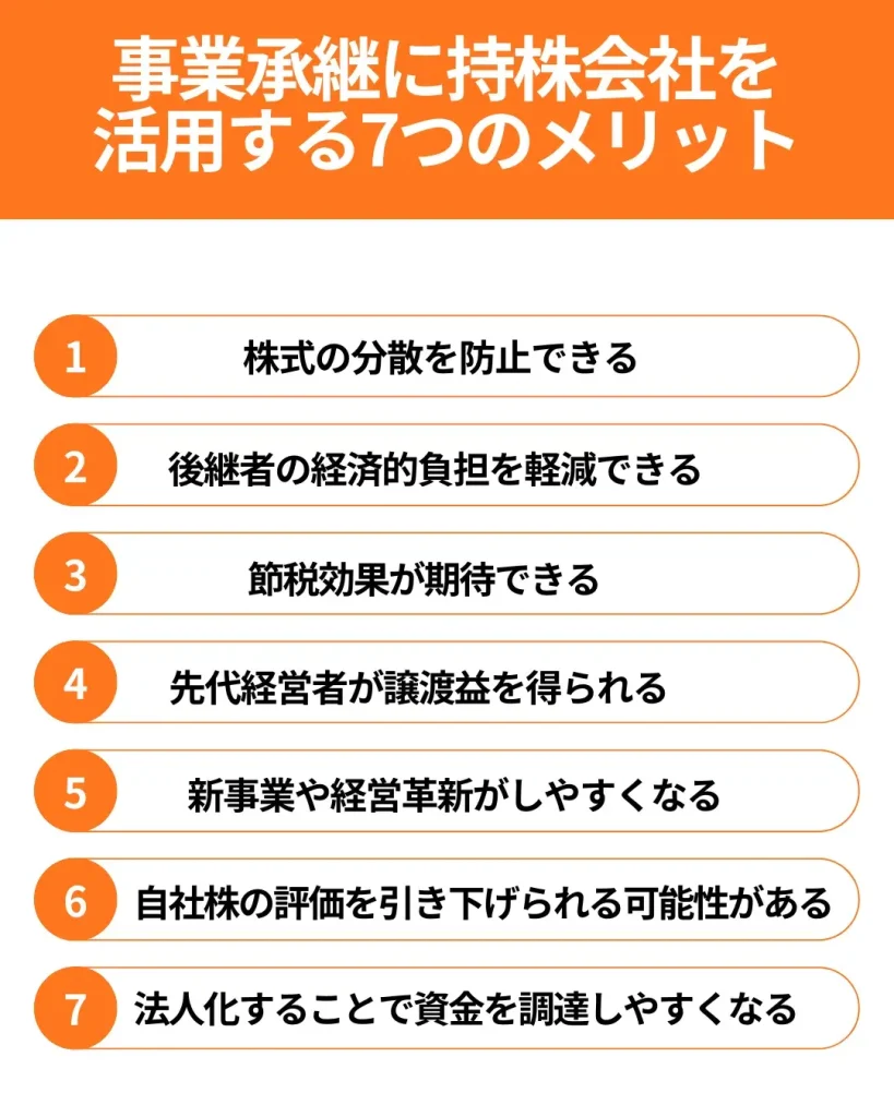 事業承継に持株会社を活用する7つのメリットが分かる画像