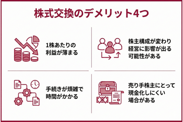 株式交換のデメリット4つ