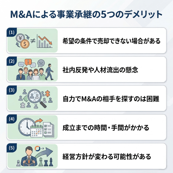 M&Aによる事業承継の5つのデメリット