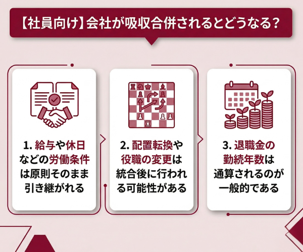 【社員向け】会社が吸収合併されるとどうなる?