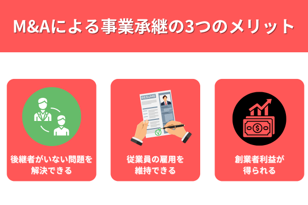 M&Aによる事業承継の3つのメリット