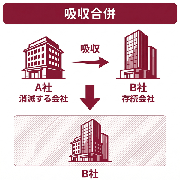 吸収合併とは「一方の会社が他社を取り込み承継すること」