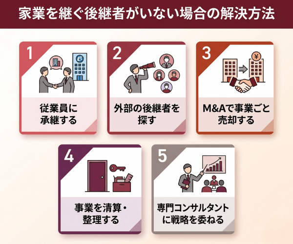 家業を継ぐ後継者がいない場合の解決方法