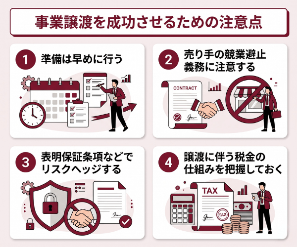 事業譲渡を成功させるための注意点