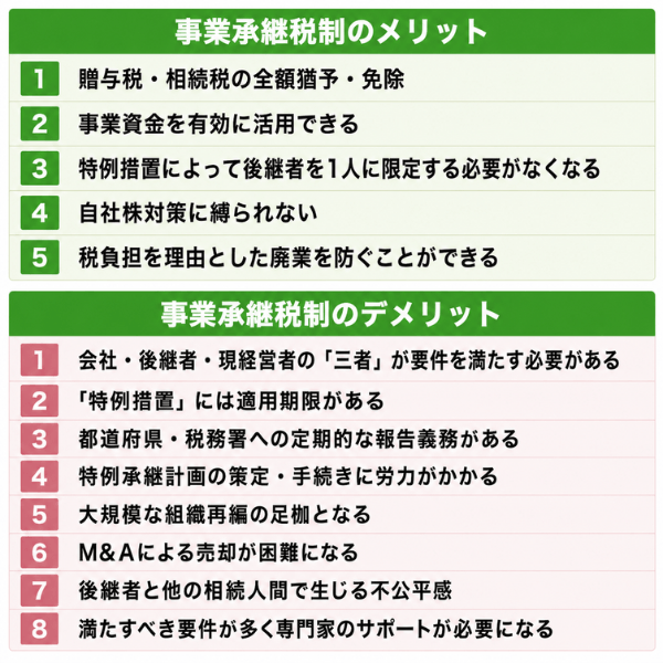 事業承継税制を活用するメリット・デメリット