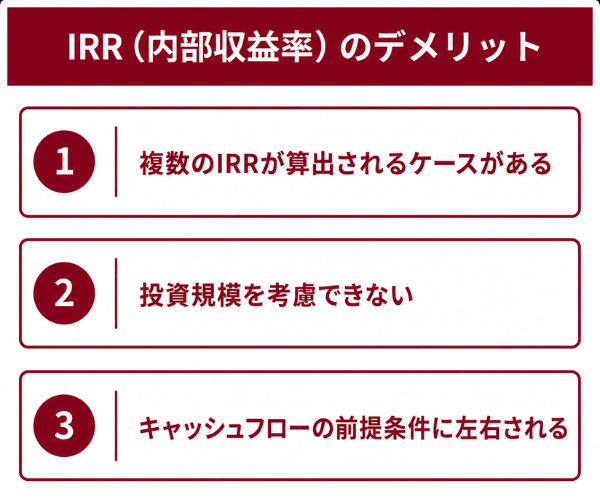 IRR（内部収益率）のデメリット
