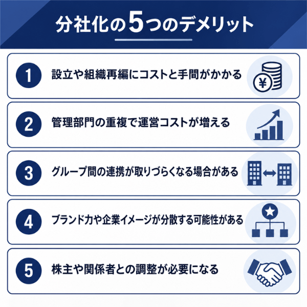 分社化の5つのデメリット