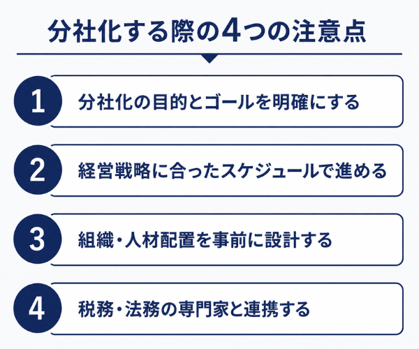 分社化する際の4つの注意点