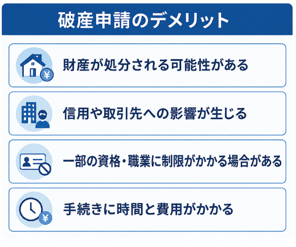 破産申請のデメリット