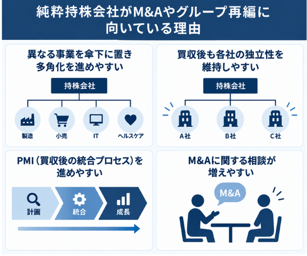 純粋持株会社がM&Aやグループ再編に向いている理由